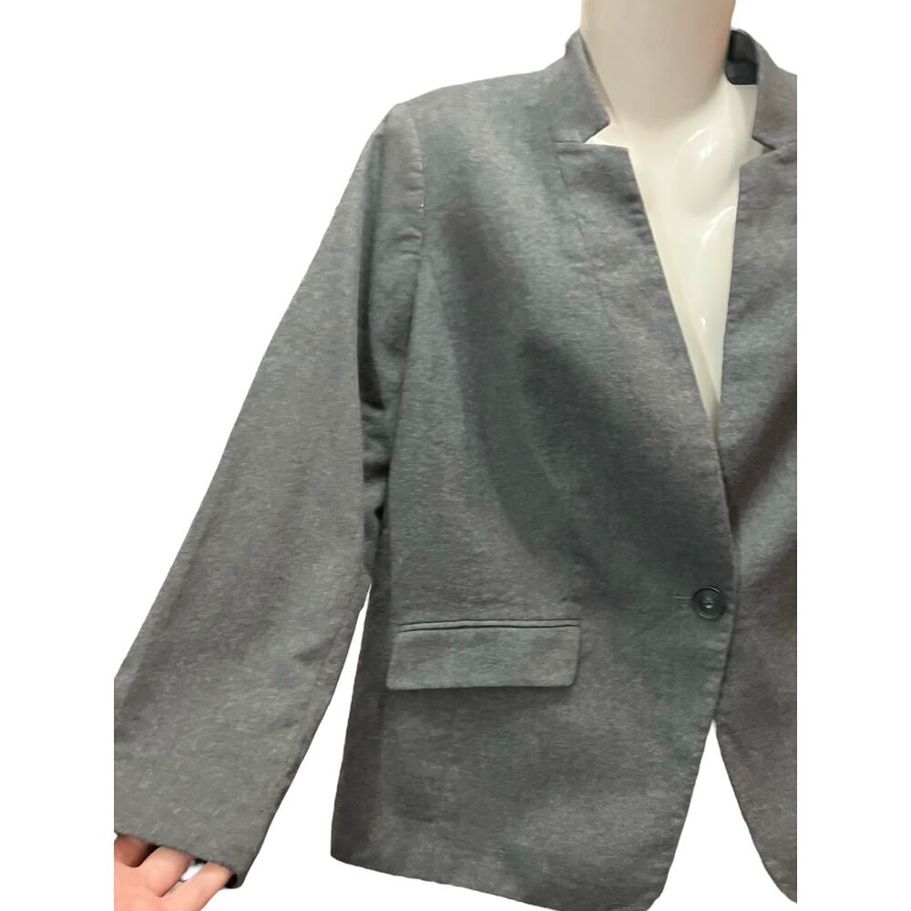 Talbots Petite Women's Gray Virgin Wool Woven 1-Button Suit Blazer Lined SZ 16WP - Picture 6 of 11